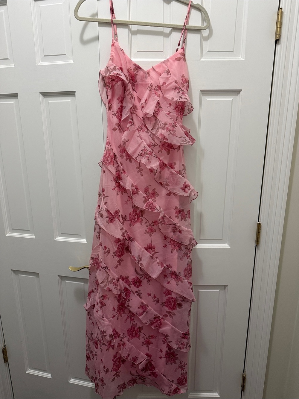 Petal and Pup Pink Floral Evening Gown/ Cocktail Dress Size Small